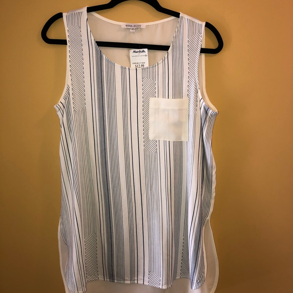 Striped Printed Blouse Tank
